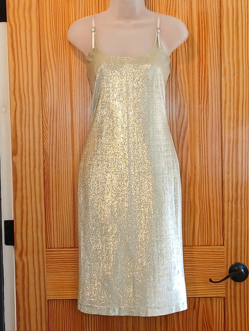 Tracy Reese Gold Lamee Midi Dress-Stunning
